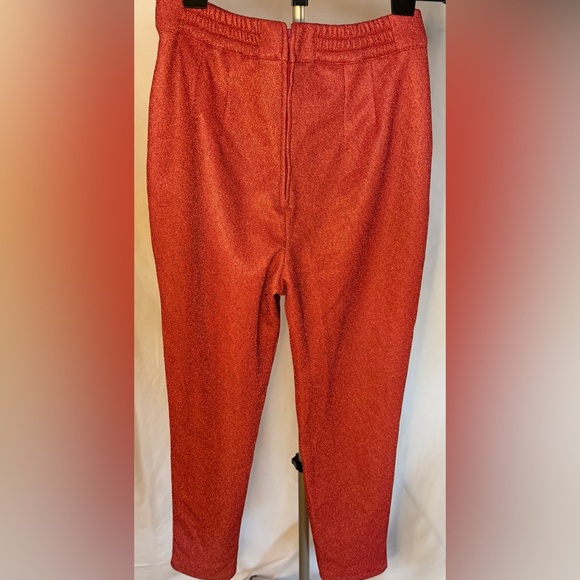 Vixen by Micheline Pitt Miss Kitty Cigarette Pants Pink Sparkle L NWT Rare - Picture 9 of 12
